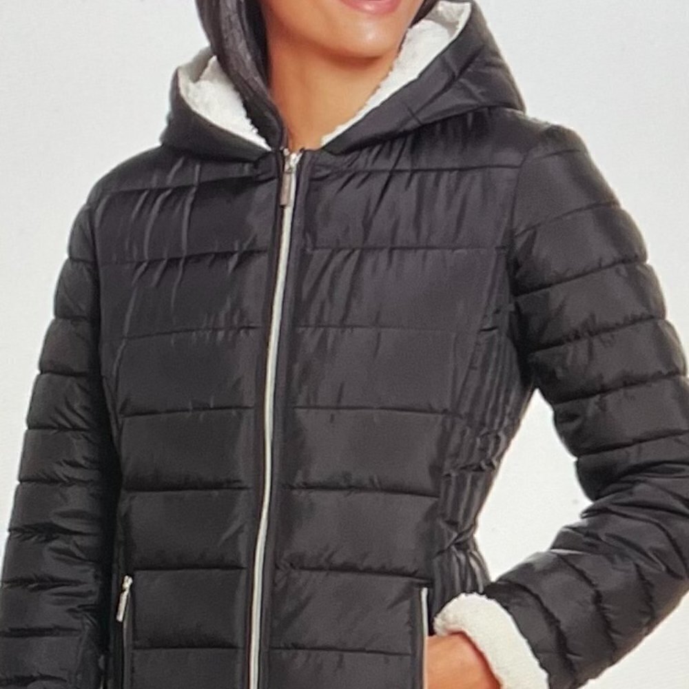 Weatherproof Sherpa Lined Puffer in Black Size XL